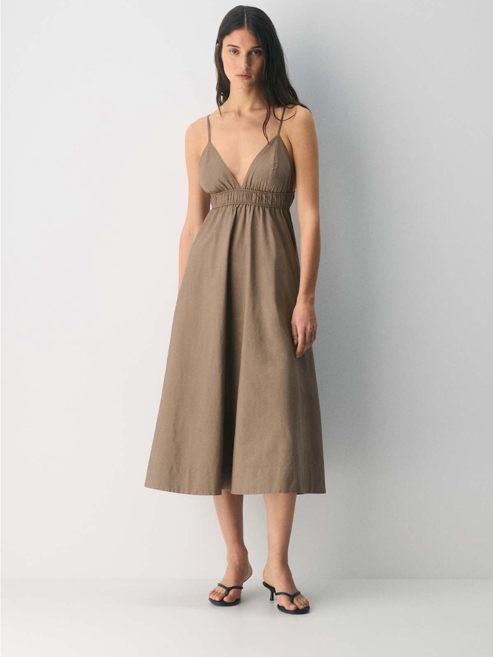 nwot Wilfred Encourage poplin dress Folio brown L